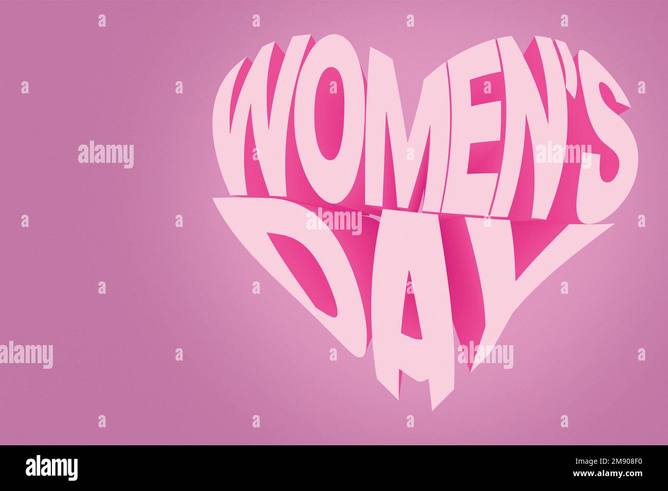 Happy Women's Day. 8 march concept. Heart shape with lettering of Women's day. Stock Photo