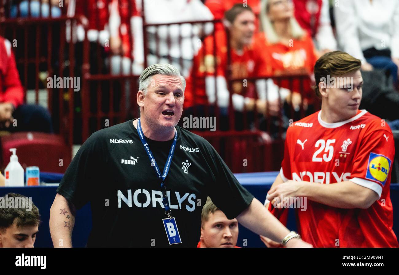 Malmo, Sweden. 15th Jan, 2023. Head coach Nikolaj Jacobsen of Denmark