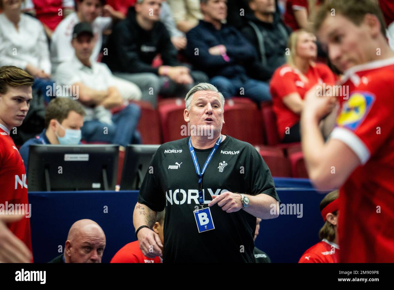 Malmo, Sweden. 15th Jan, 2023. Head coach Nikolaj Jacobsen of Denmark