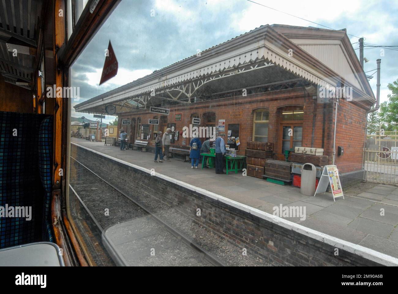From a window of a vintage 2nd class passenger steam train carriage of