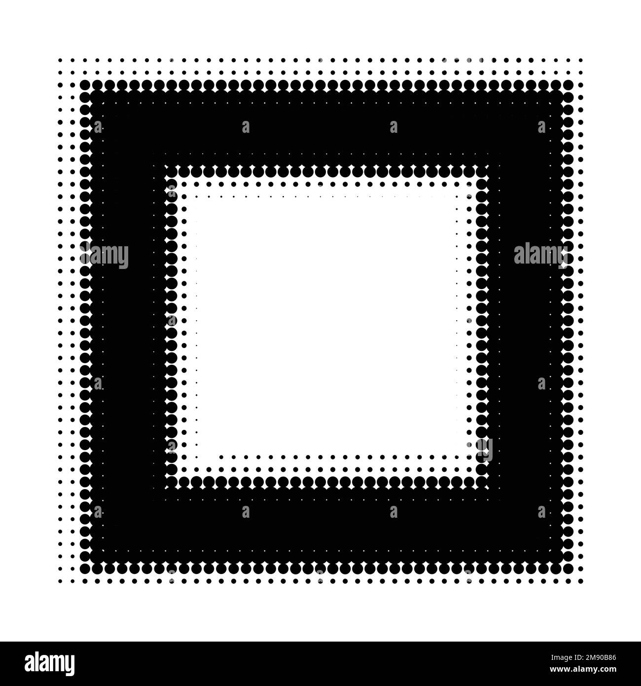 Square frame from halftone dots Stock Vector
