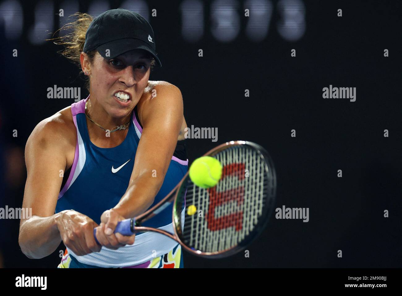 Tennis - Australian Open - Melbourne Park, Melbourne, Australia - January  16, 2023 Madison Keys of the U.S. in action during her first round match  against Russia's Anna Blinkova REUTERS/Hannah Mckay Stock Photo - Alamy