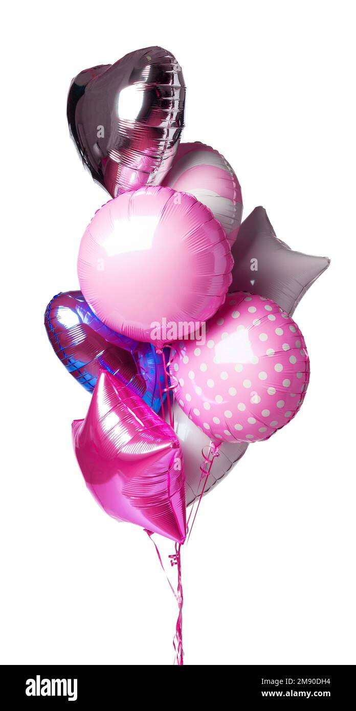 Bright colorful balloons isolated on white background Stock Photo - Alamy