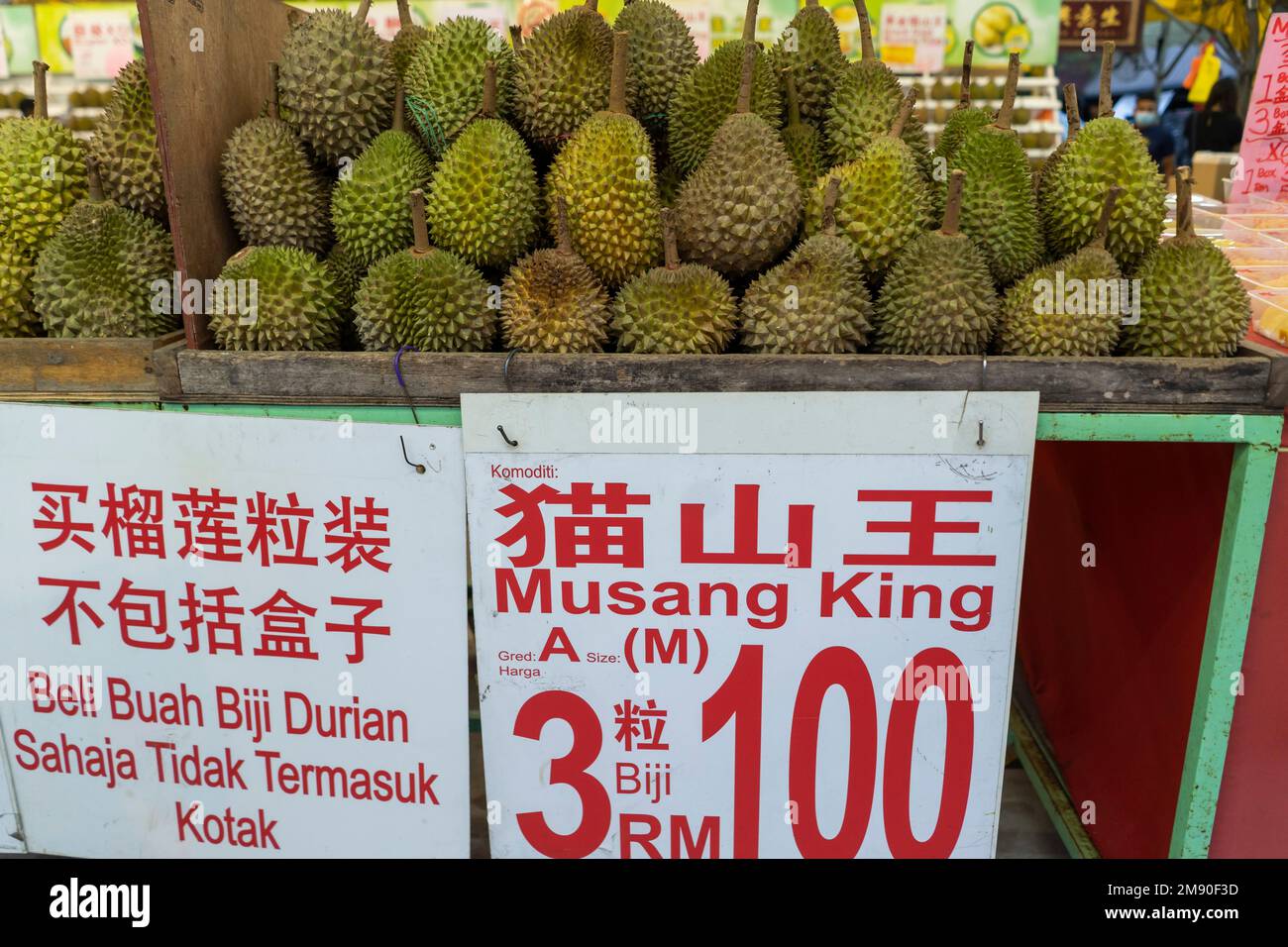 Kuala Lumpur, Malaysia December 13th, 2022 Durian Market, fresh