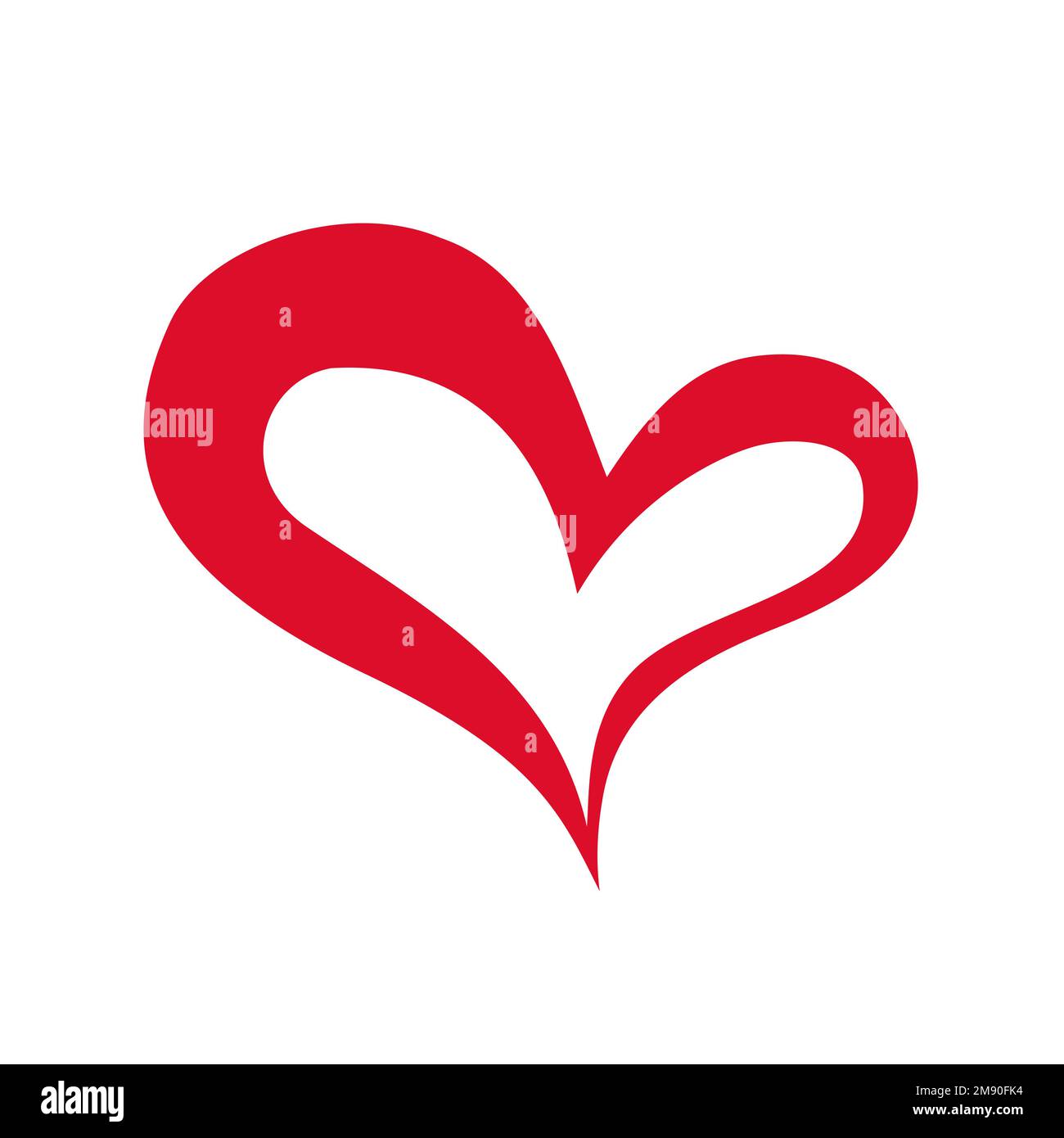 Heart hand drawn with ink brush isolated on white background Stock ...