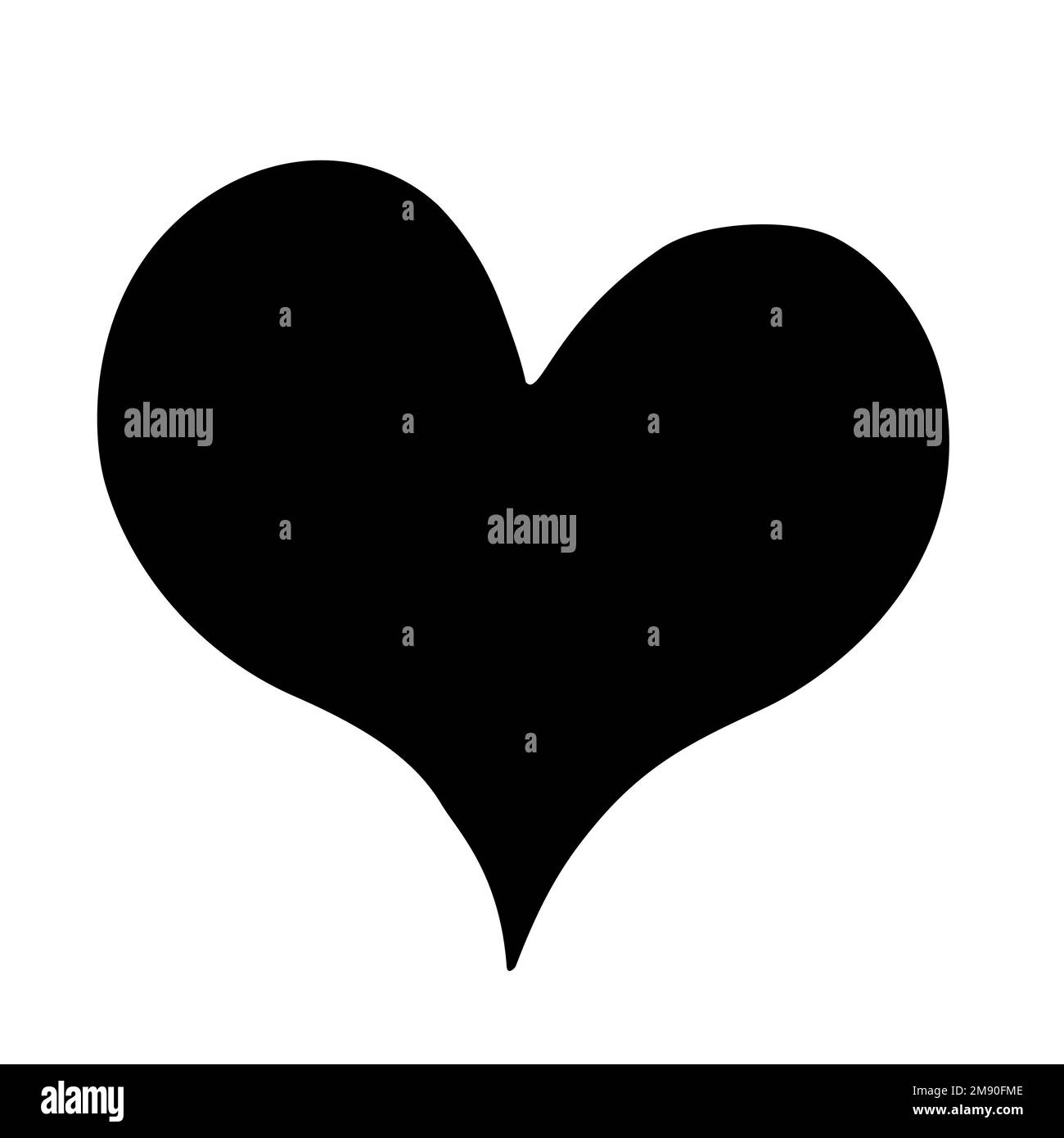 Heart hand drawn with ink brush isolated on white background Stock ...