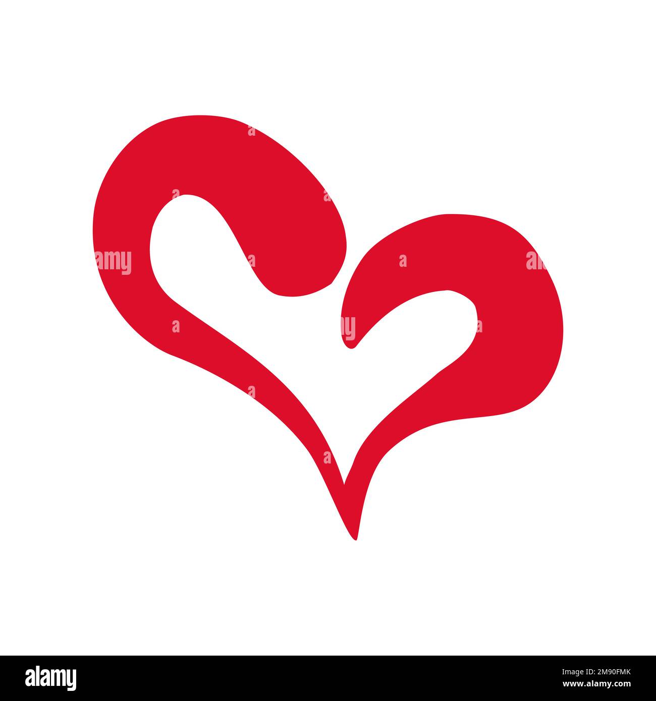 Heart hand drawn with ink brush isolated on white background Stock ...