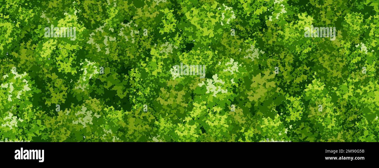 Green wall seamless pattern with raindeer moss. Vector background