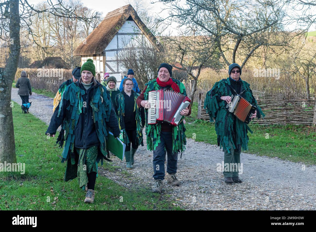 Wassailing event at the Weald and Downland Living Museum, January 2023, West Sussex, England, UK Stock Photo