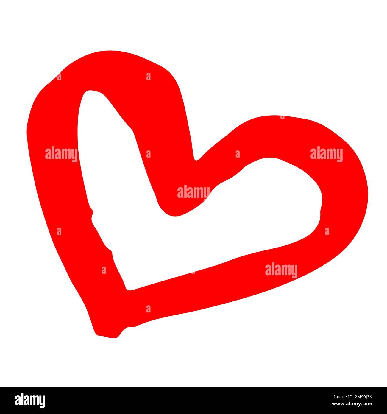Heart hand drawn with ink brush isolated on white background Stock ...