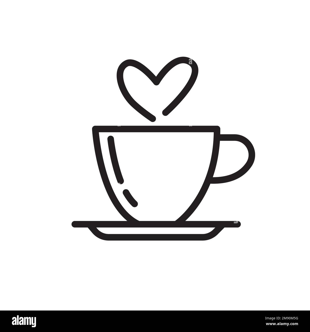 Espresso logotype icon. Coffee cup flat style line vector element with ...