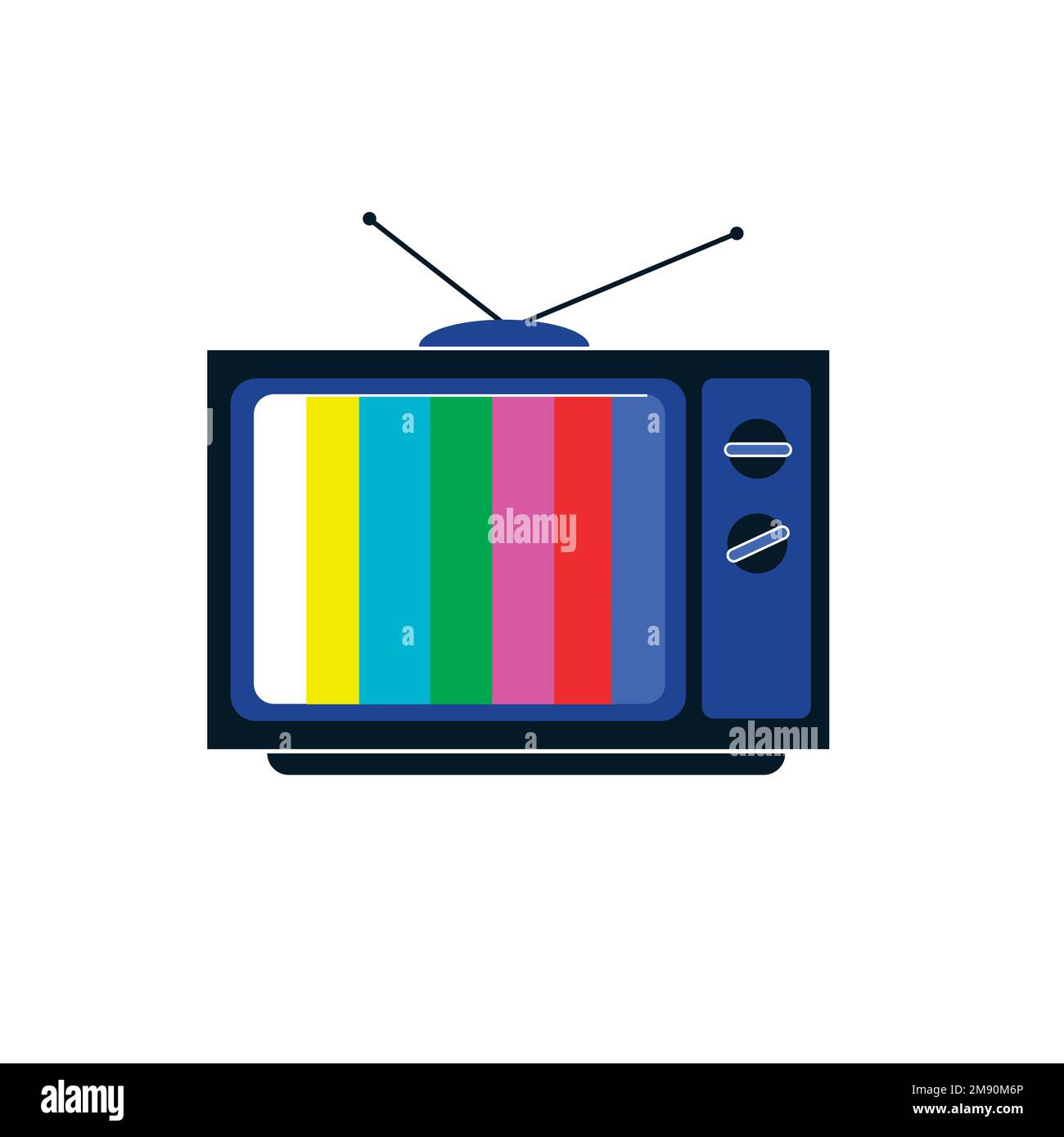 Retro color tv. Equipment for viewing entertainment broadcast Stock Vector