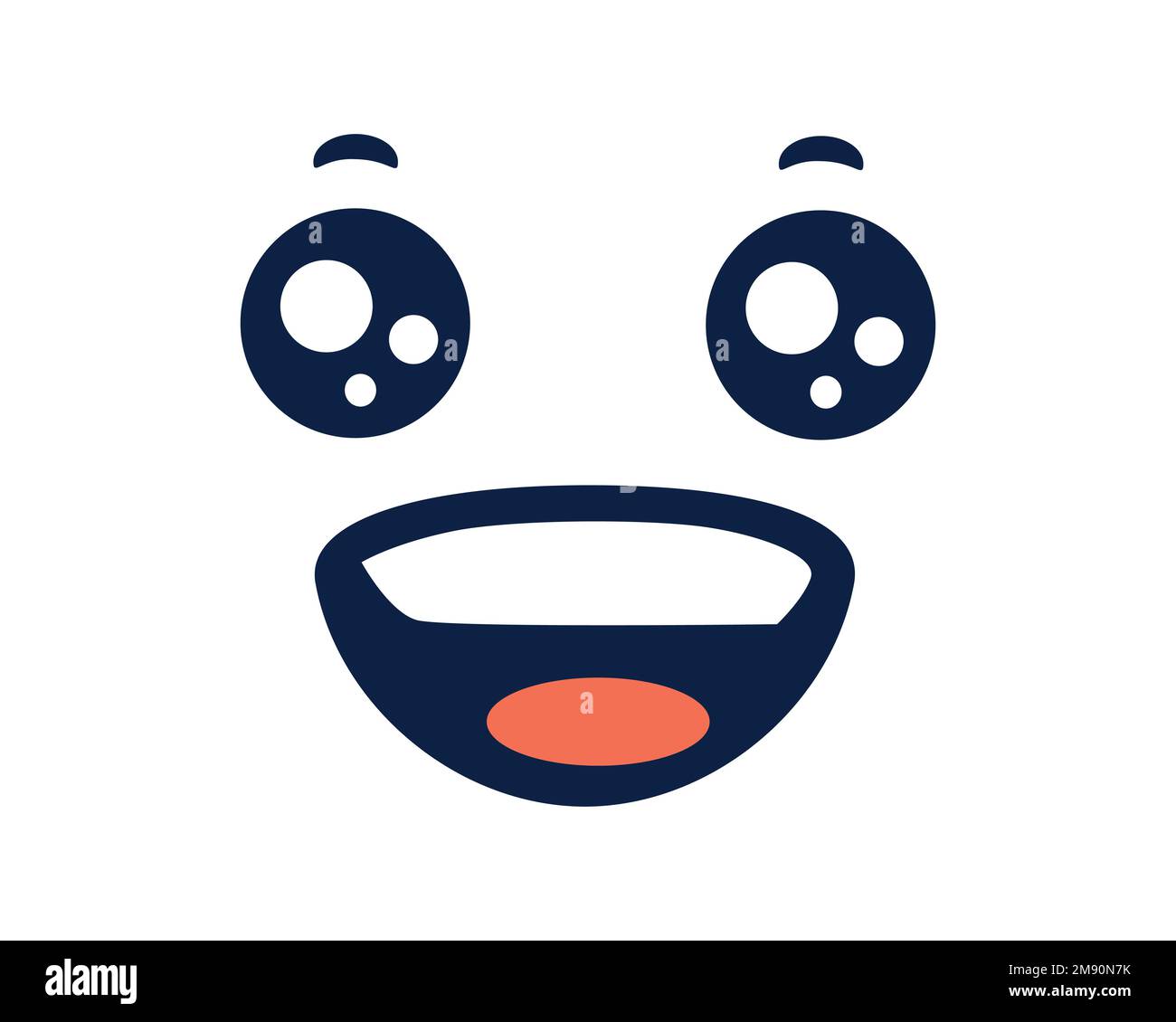 Scared Anime Face Manga Style Funny Stock Vector (Royalty Free