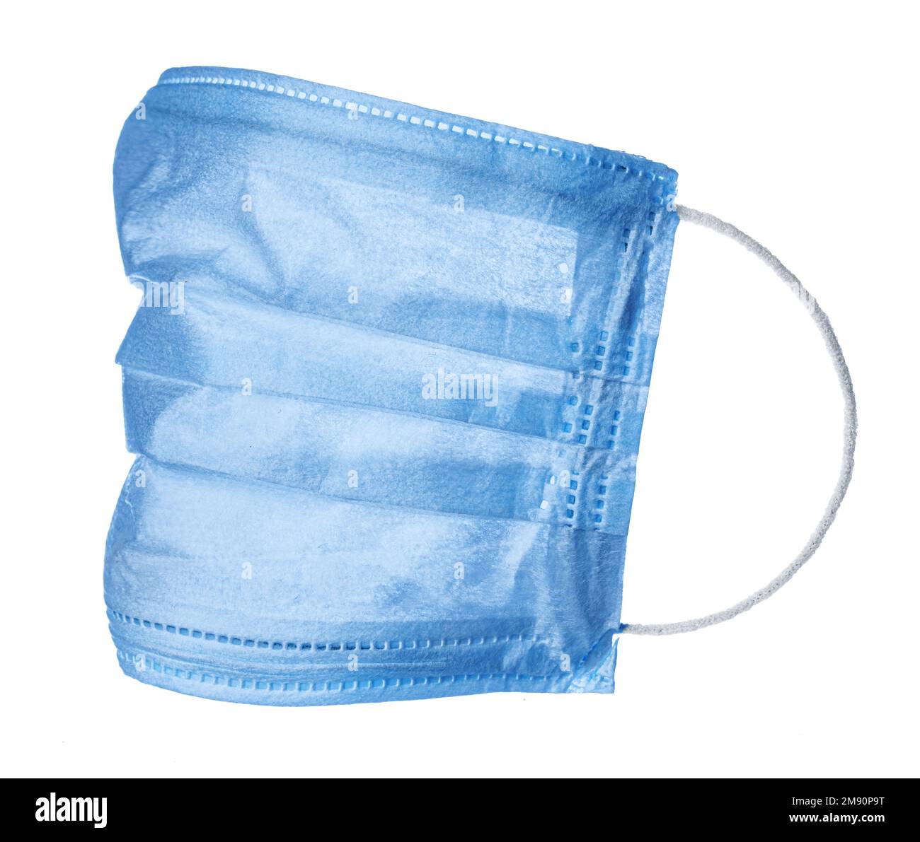 Blue medical face masks isolated on white Stock Photo Alamy