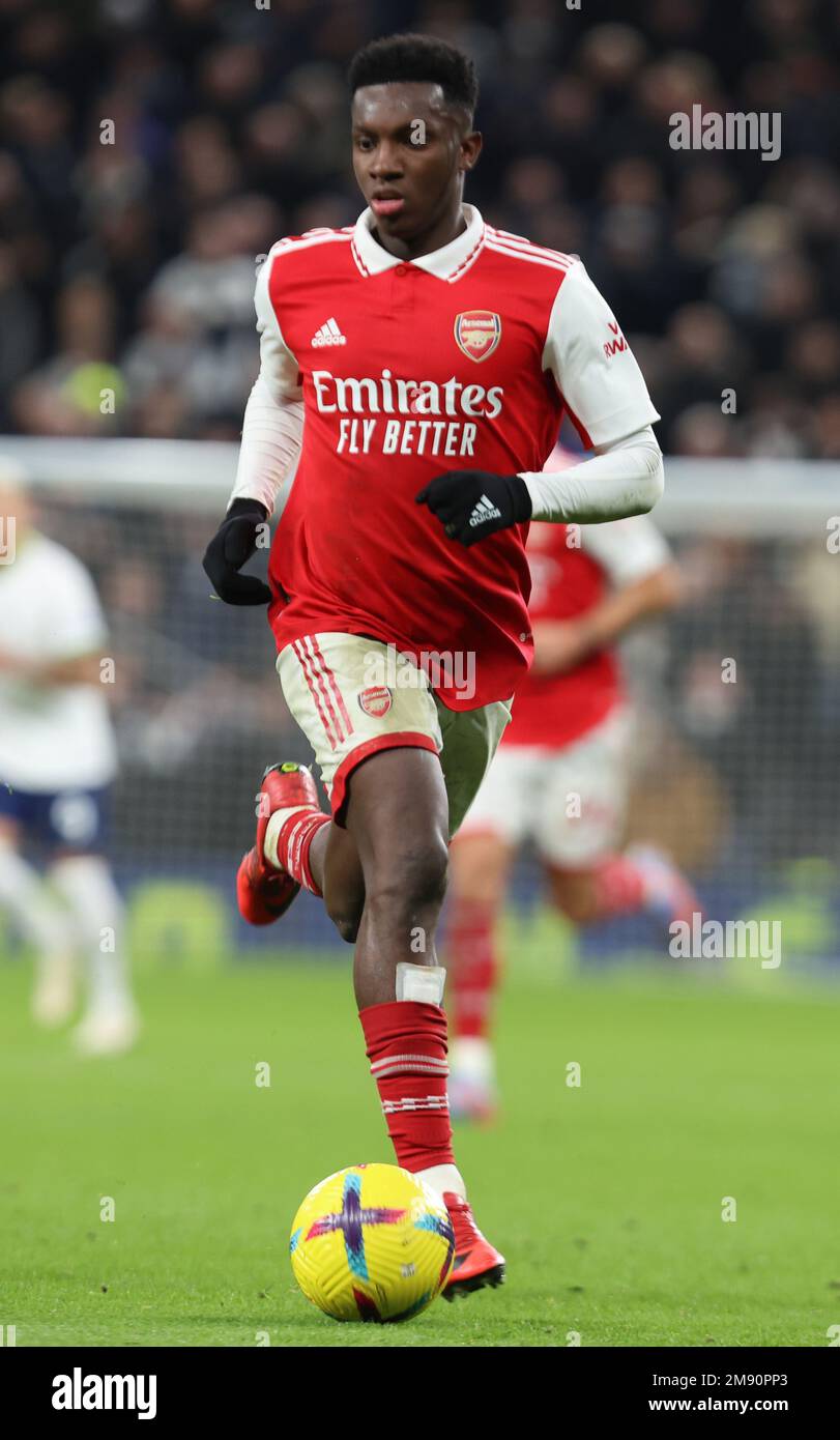 Eddie Nketiah of Arsenal during the English Premier League soccer match between Tottenham Hotspur and Arsenalat Tottenham Hotspur Stadium in London, B Stock Photo