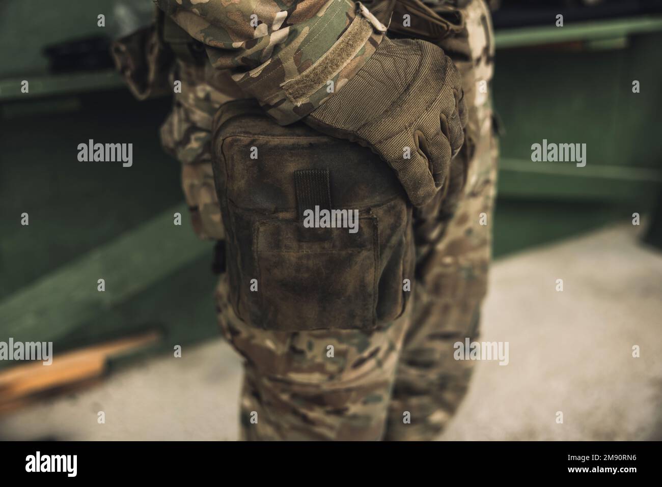 Close up of a man in military uniform Stock Photo