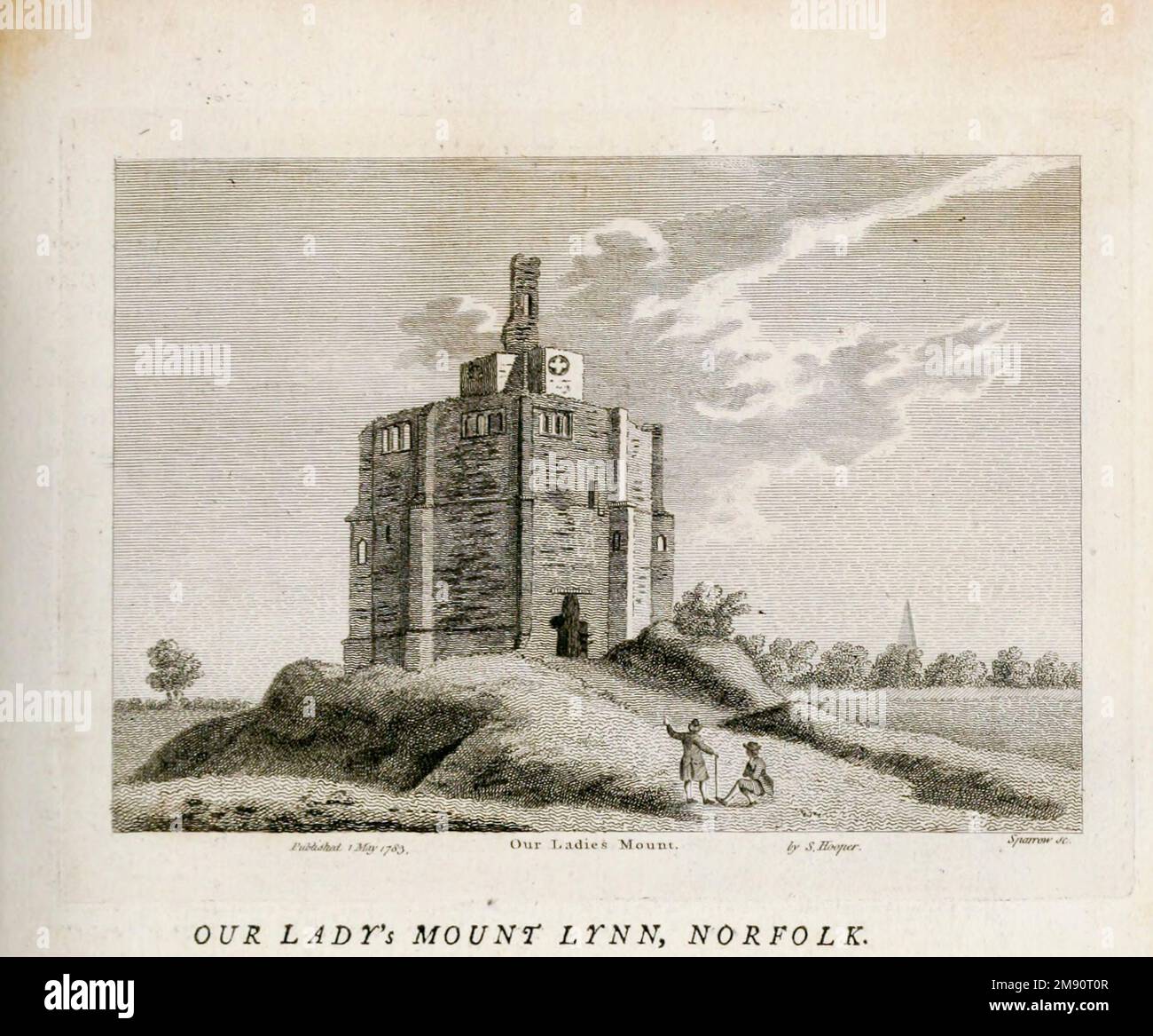 OUR LADY'S MOUNT LYNN, NORFOLK, from the book ' Supplement to the antiquities of England and Wales ' by Francis Grose, Publication date 1777 Stock Photo
