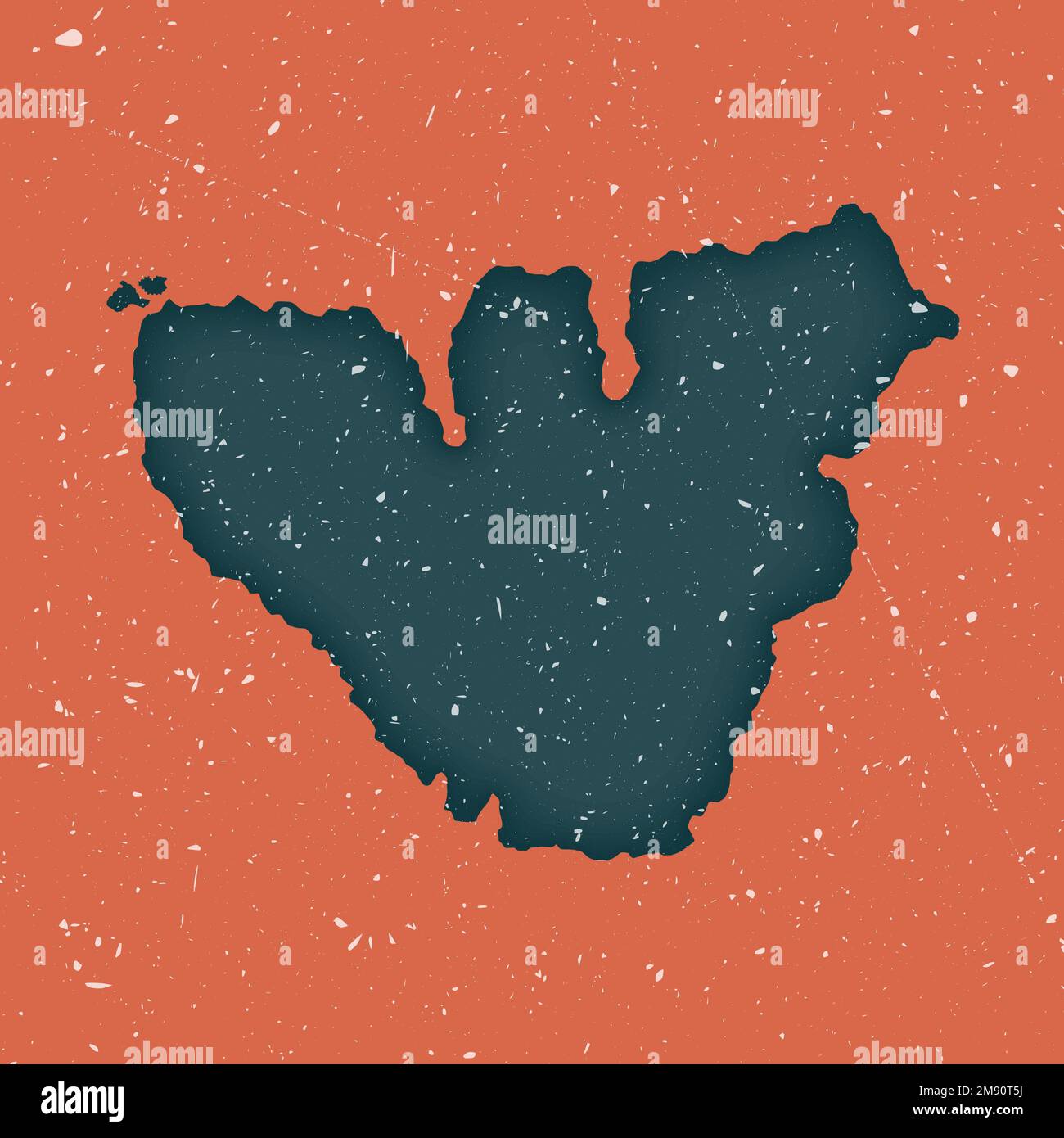 Moorea vintage map. Grunge map of the island with distressed texture