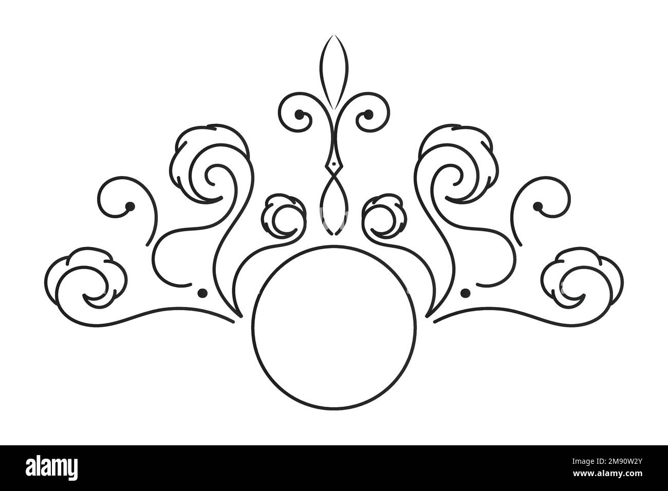 Round ancient frame with tracery Stock Vector