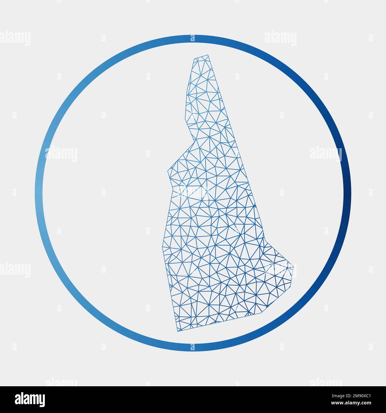 New Hampshire icon. Network map of the US state. Round New Hampshire ...