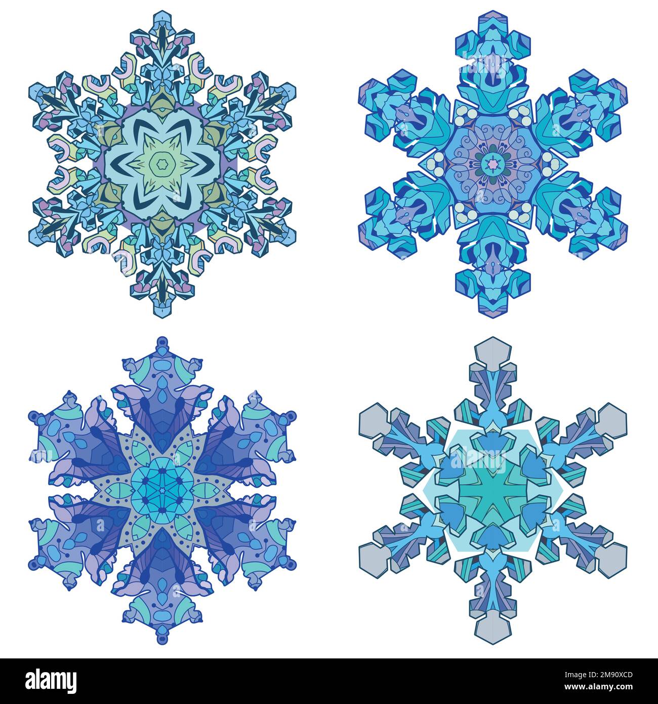 Snowflakes winter icon silhouette on white background Stock Vector ...