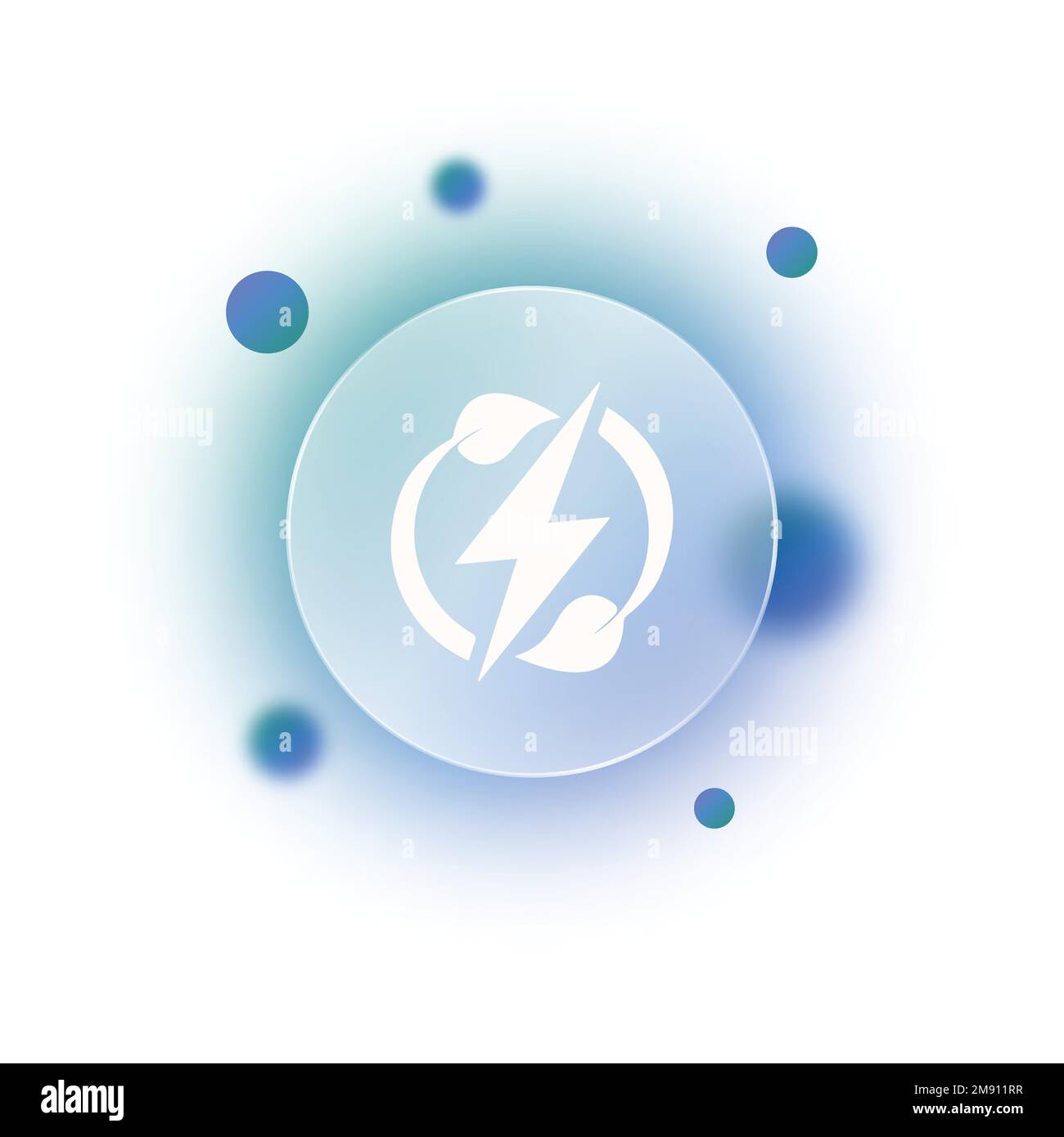 Glass morphism blue energy icon Stock Vector