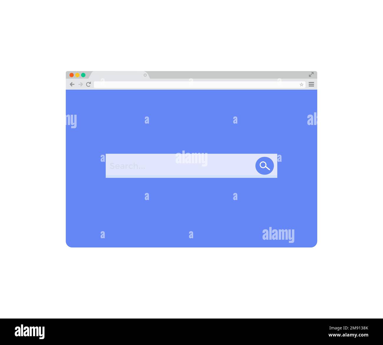 Internet browser search engine, search address and navigation bar. Search engine optimization, SEO. Concept of searching information data on internet. Stock Vector