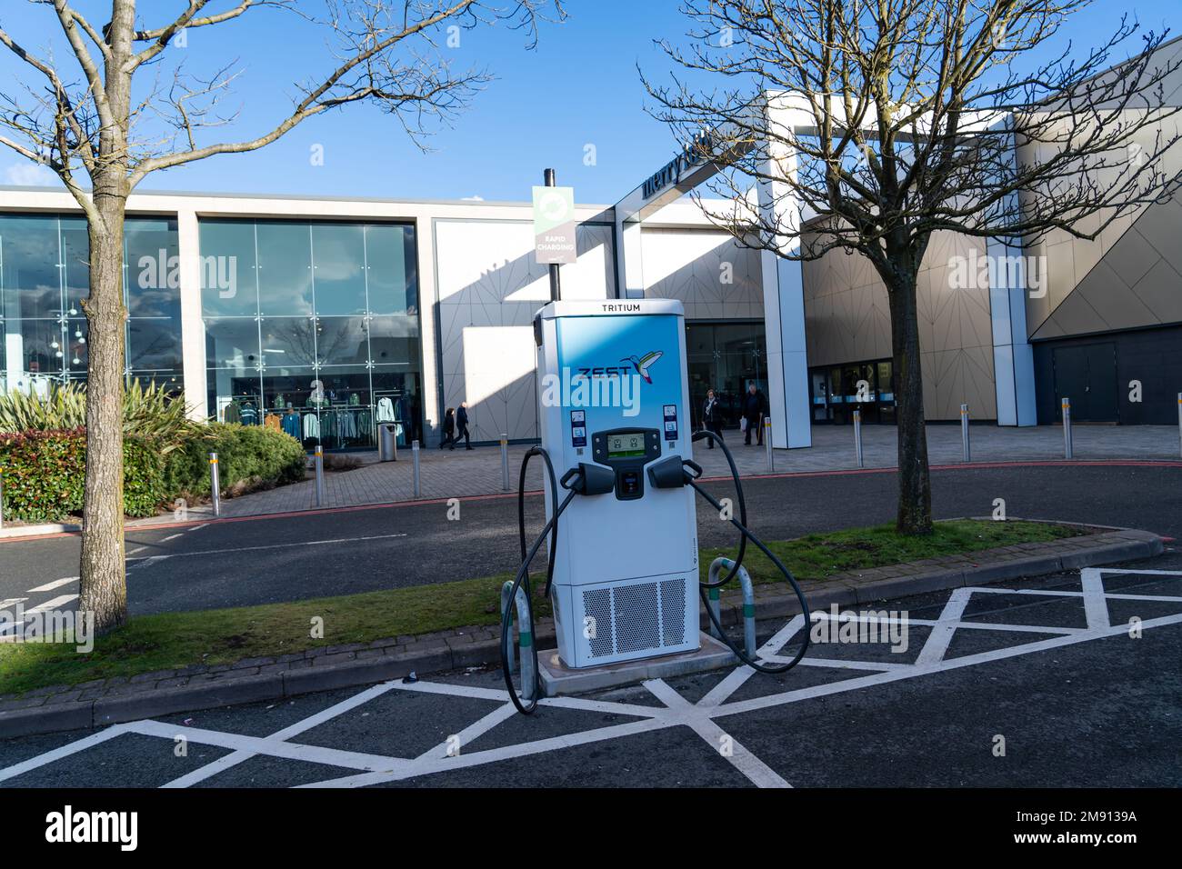 Zest branded Electric Vehicle charging point in the Merry Hill Shopping