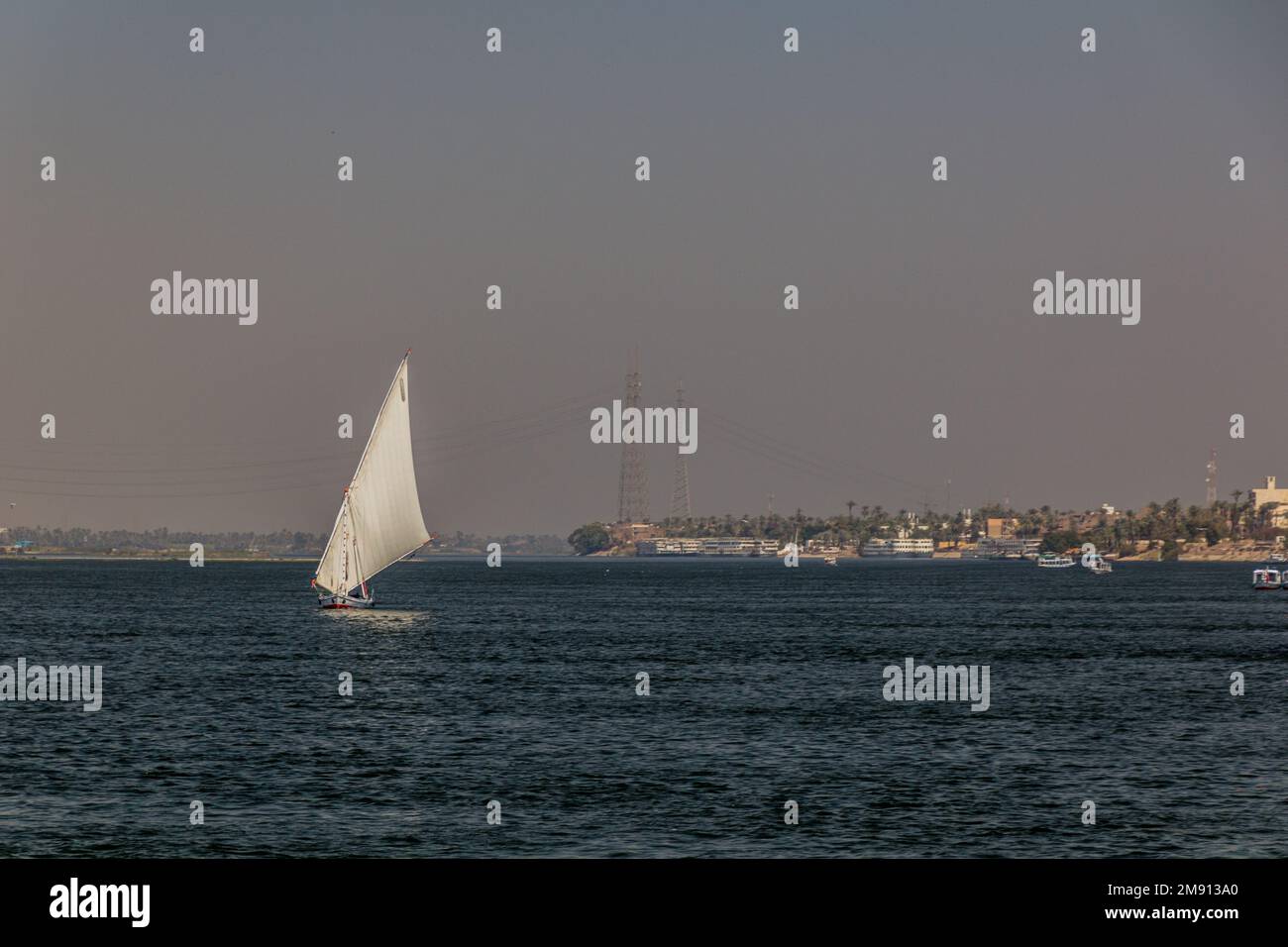 Felucca sail boat at the river Nile in Luxor, Egypt Stock Photo - Alamy
