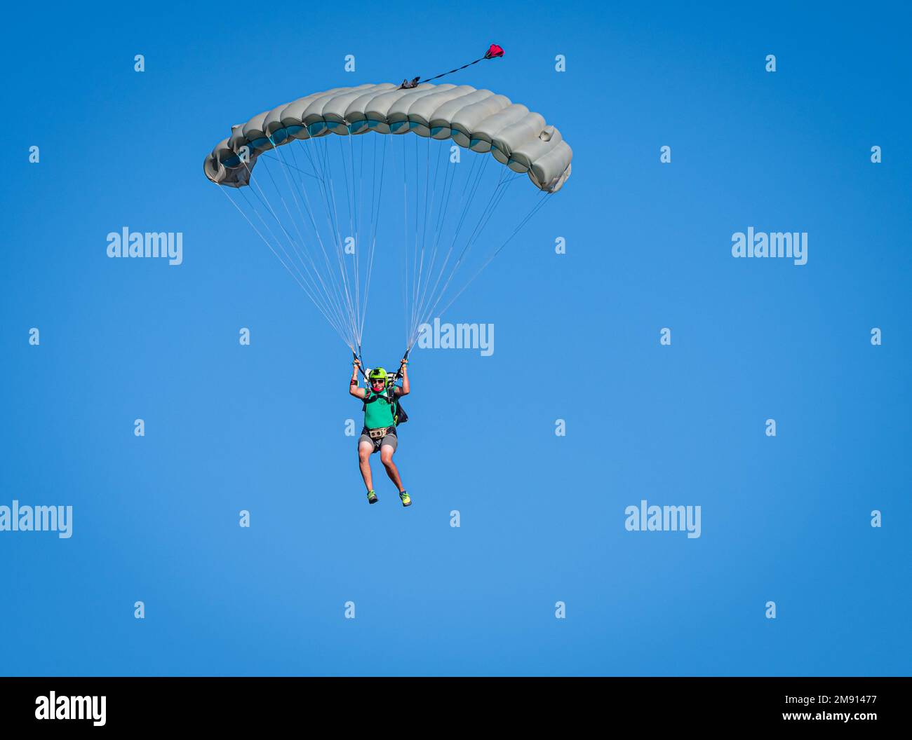 Skydivers jumping out of planes Stock Photo