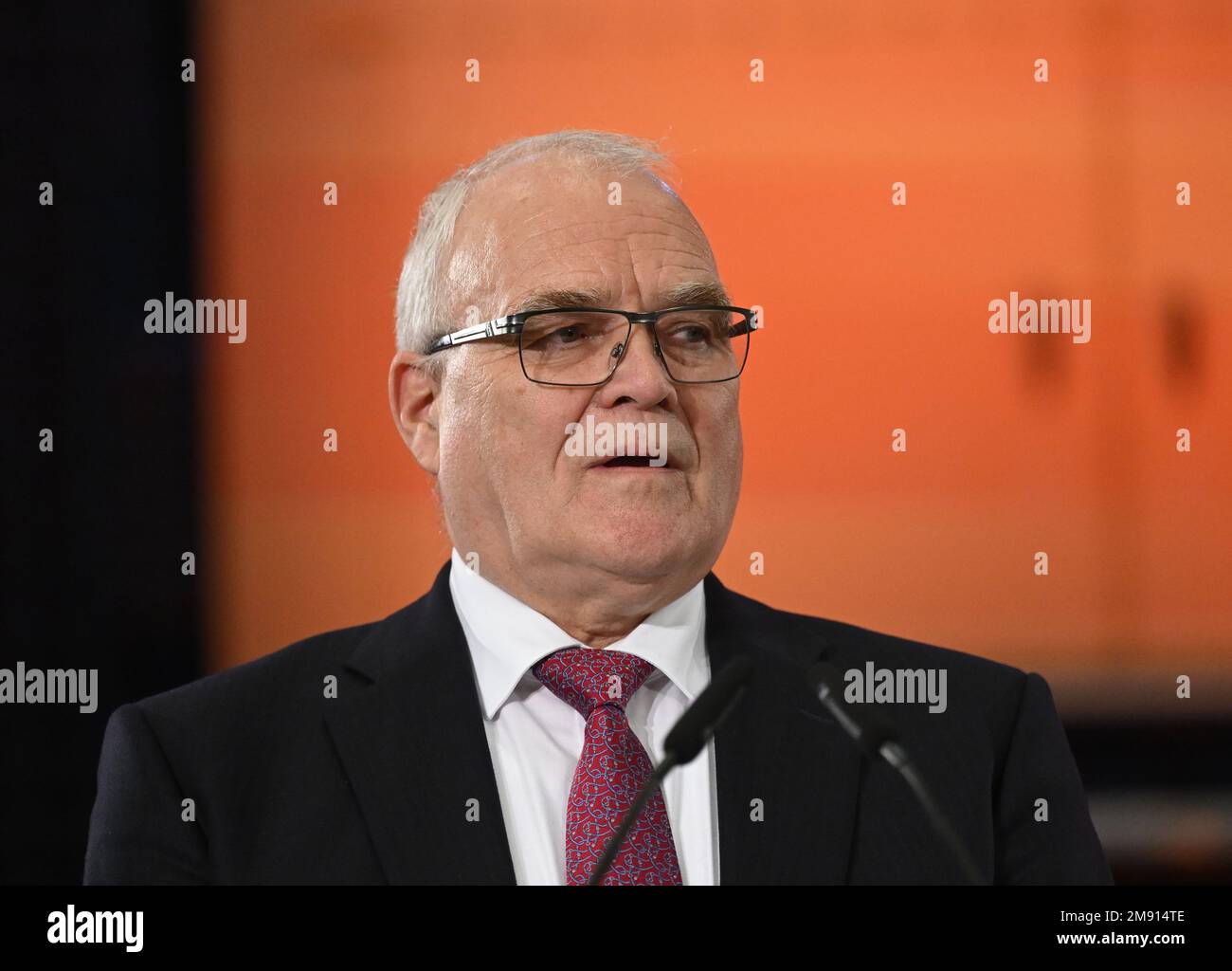 Ulm, Germany. 16th Jan, 2023. Thomas Müller, CEO of Hensoldt AG. Among