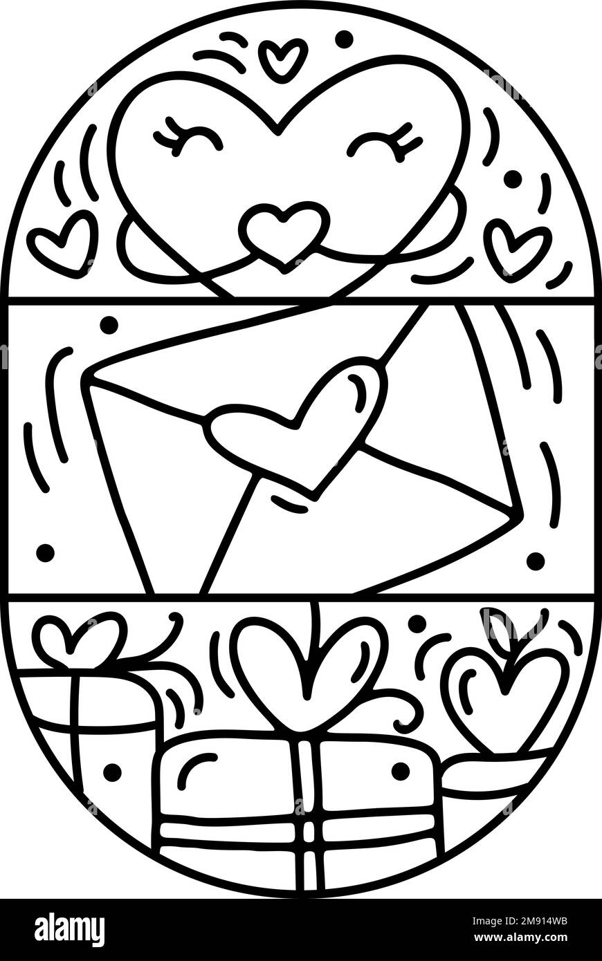 Valentine vector composition constructor envelope, gift boxes and
