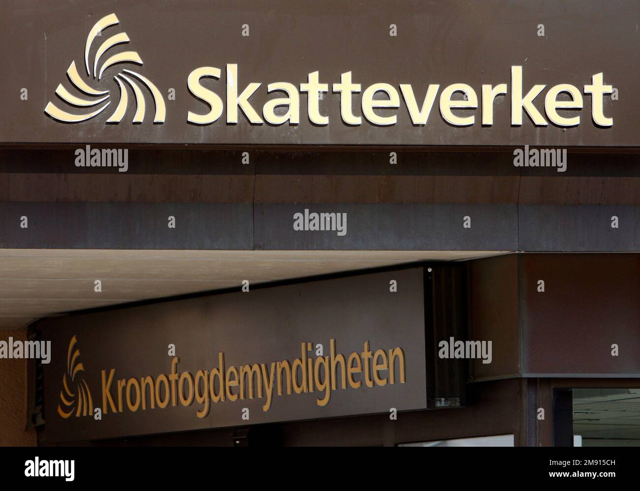 Sign for the Swedish Tax Agency and The Swedish Enforcement Authority. Stock Photo