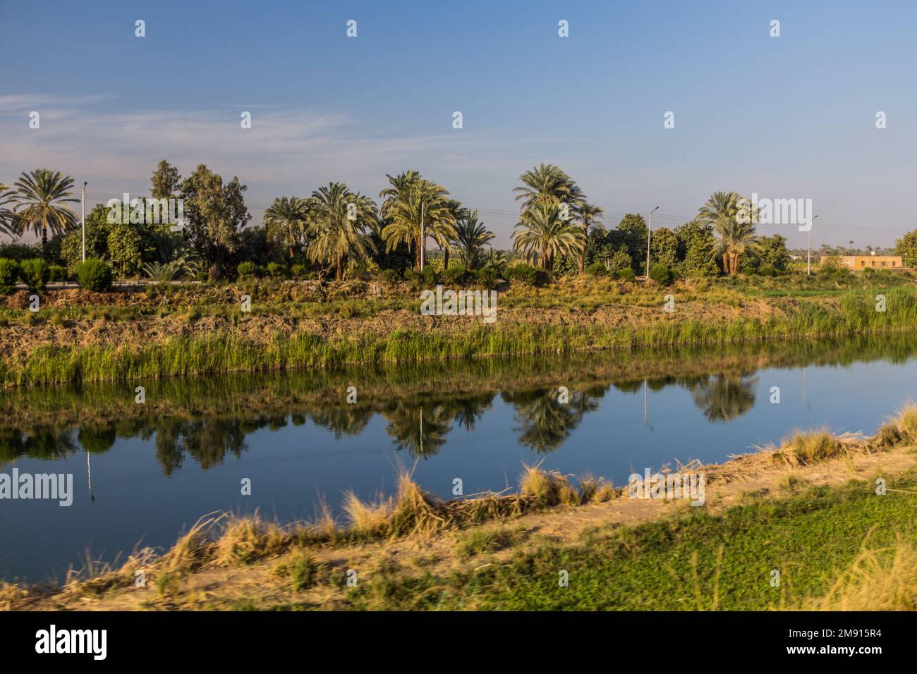 View of an irrigation canal in Egypt Stock Photo Alamy