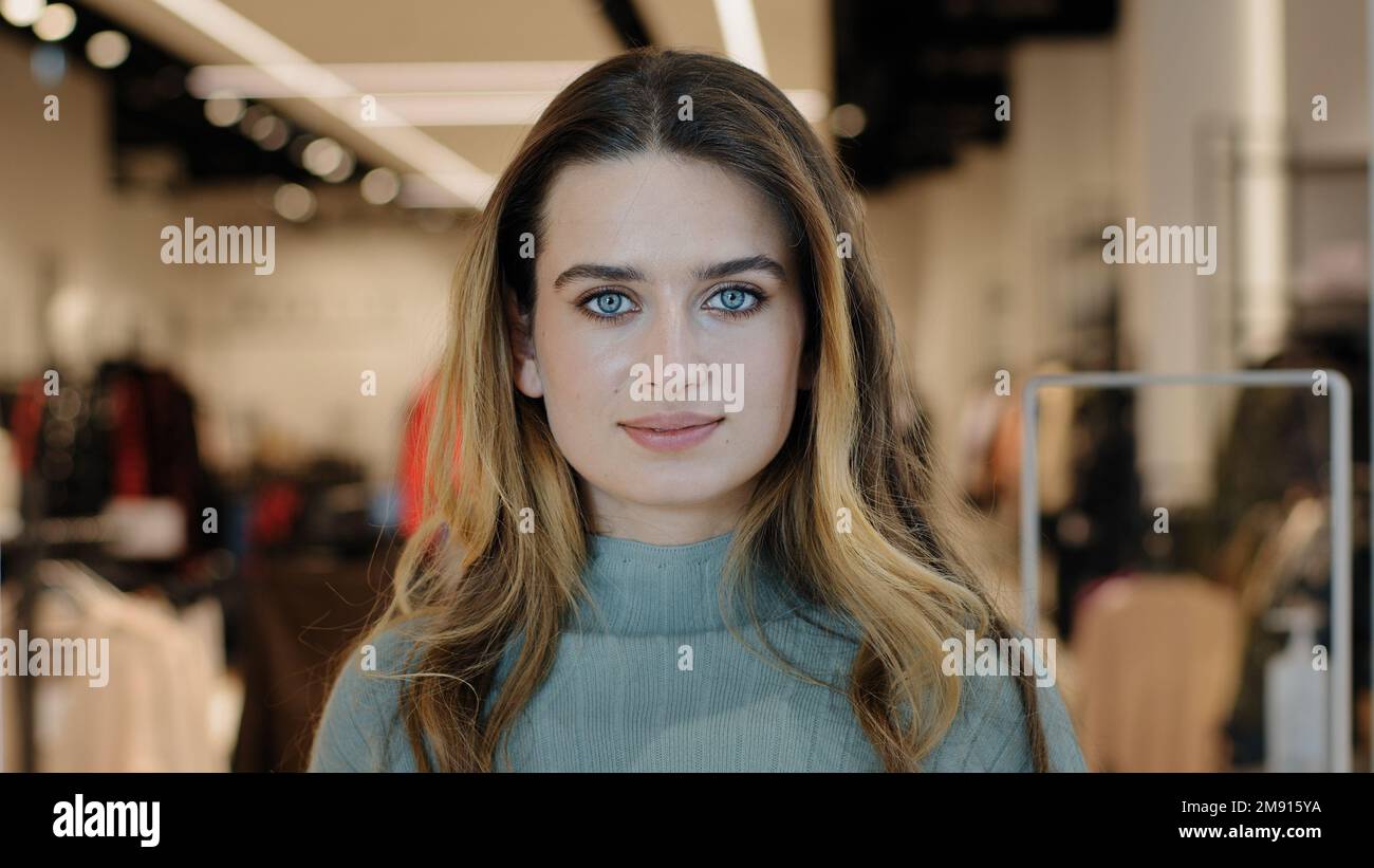 Young beautiful successful caucasian girl woman shopper consumer buyer