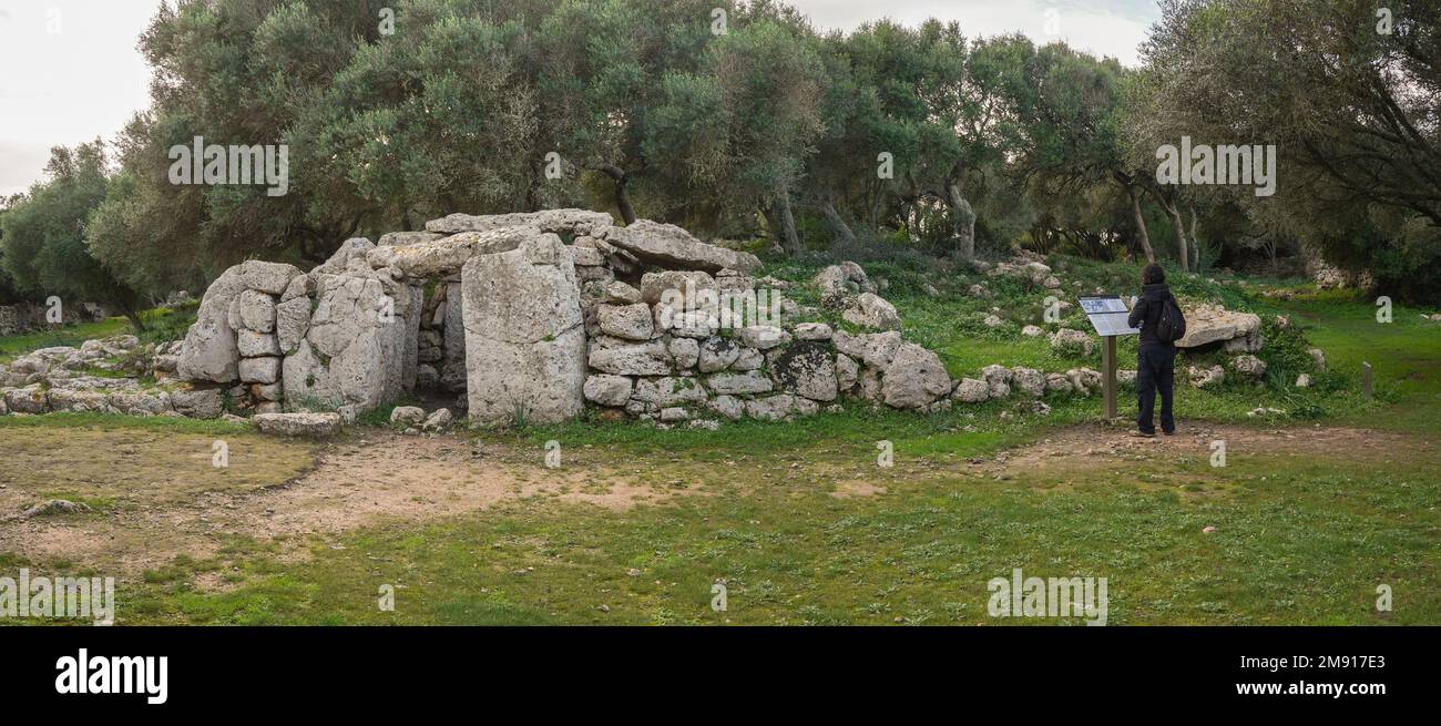 Late talyotic houses, dwelling for family, Talatí de Dalt, prehistoric settlement on Menorca, Balearic Islands, Spain. Stock Photo