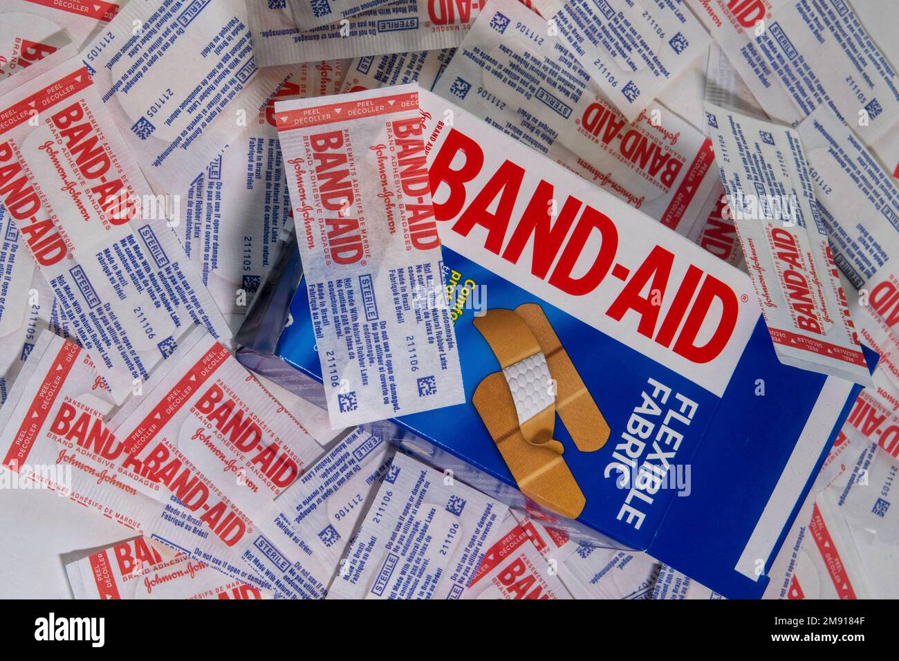 The bandaid brand is a flexible adhesive bandage for wound care
