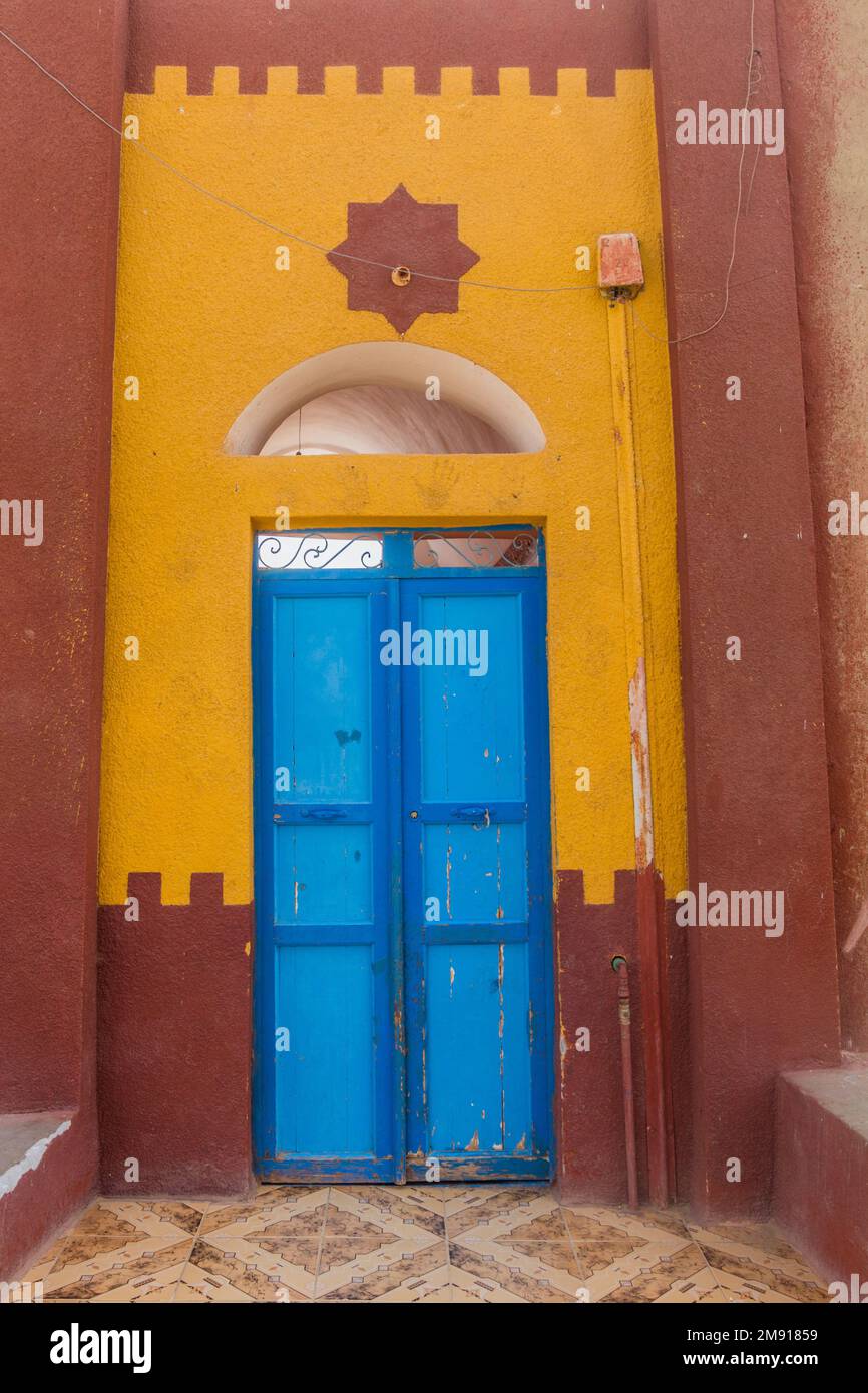Colorful Nubian house near Aswan, Egypt Stock Photo
