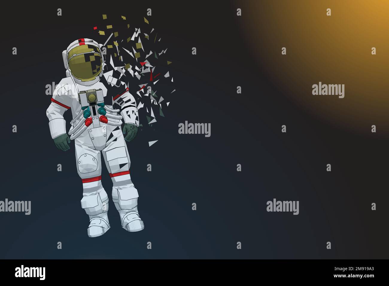 Set of astronauts making gestures of approval isolated on a white ...