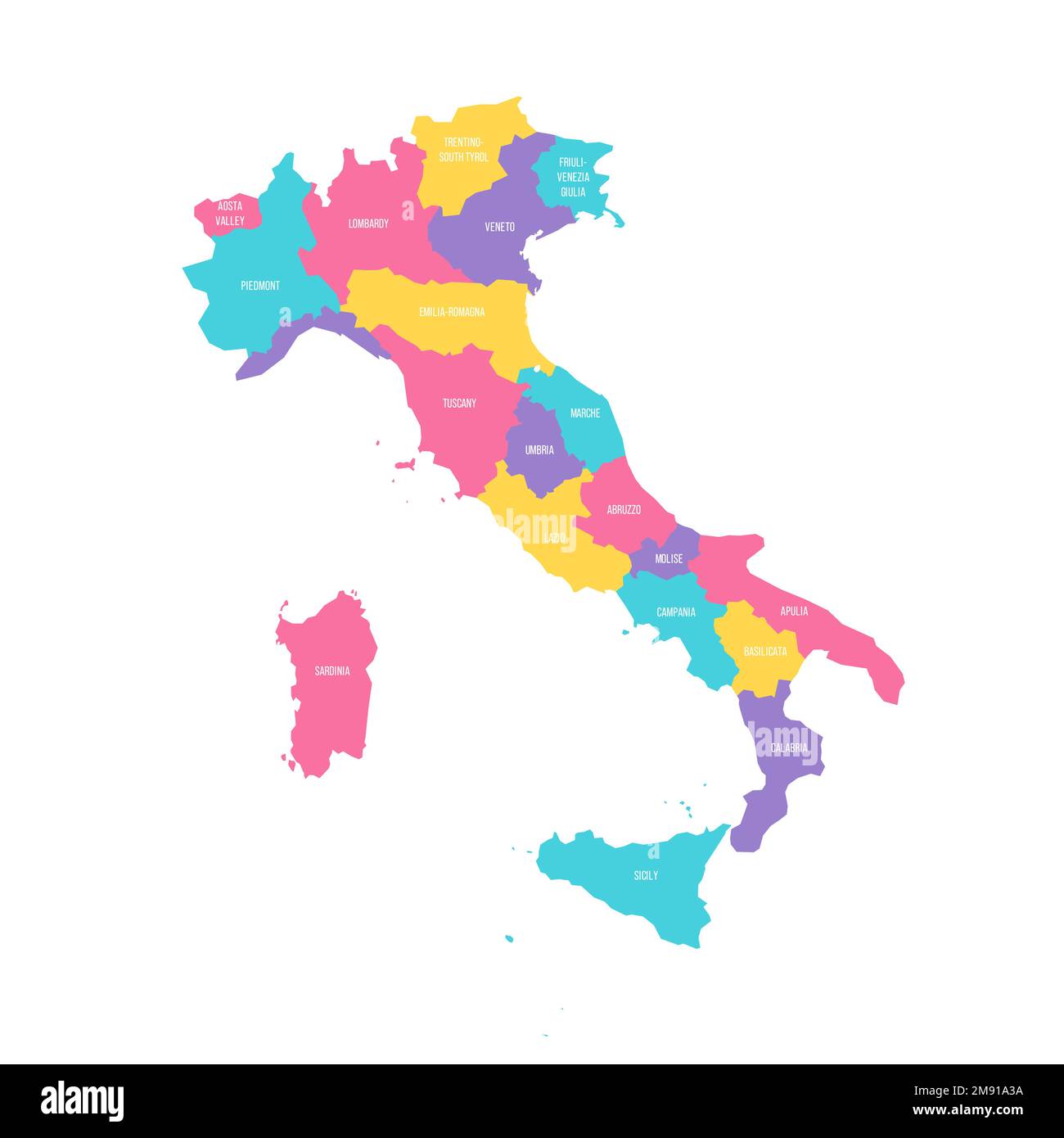 Italy political map vector illustration. Light gray color Stock Vector  Image & Art - Alamy