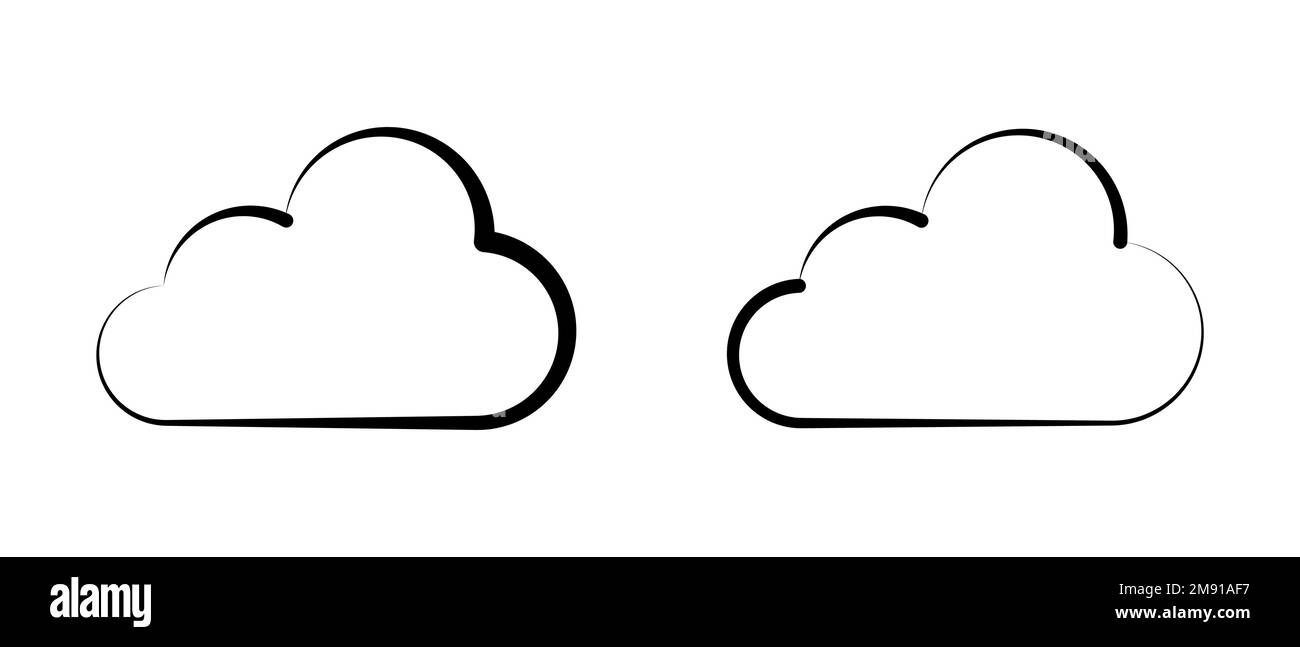 Modern cloud icon symbol. Outline style. Vector illustration Stock Vector