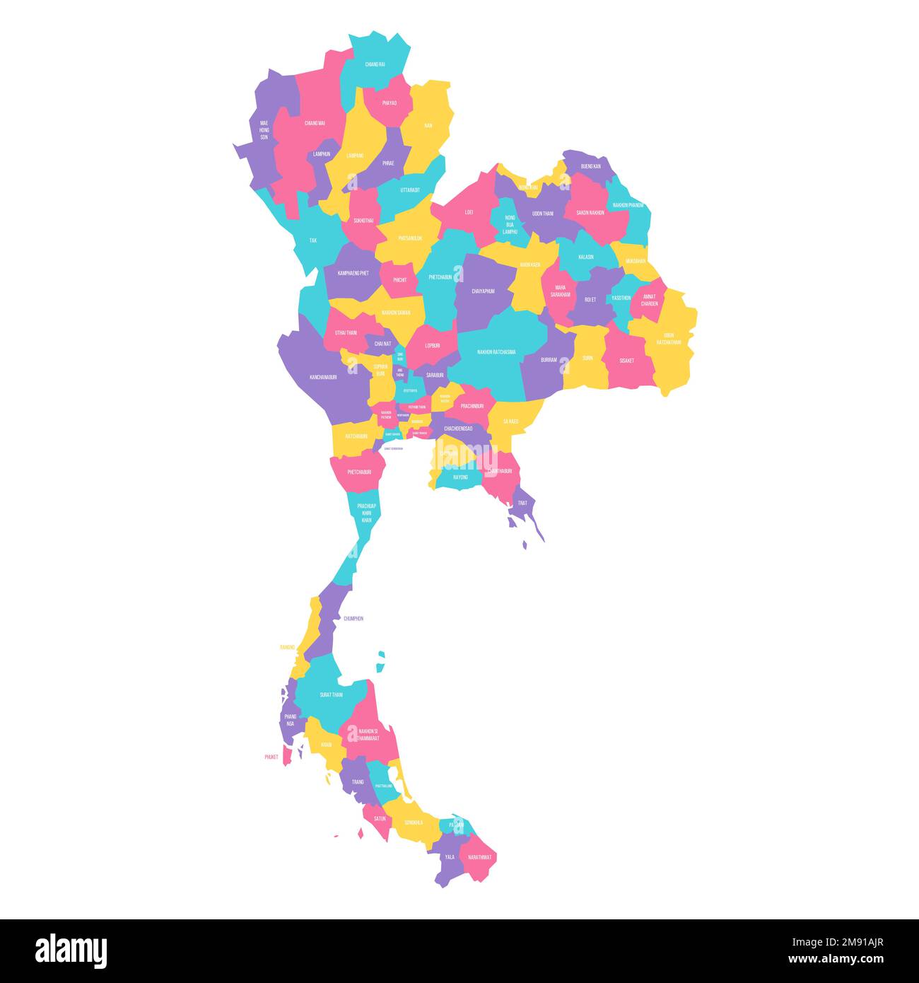 Thailand political map of administrative divisions - provinces 