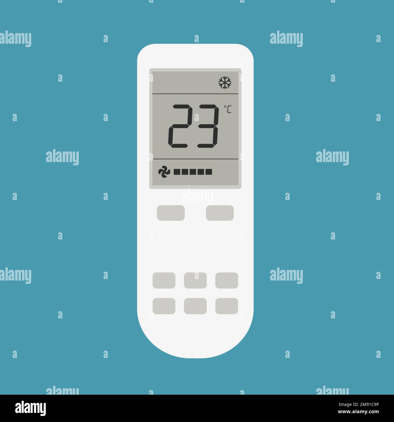 Flat design illustration of air conditioner remote control with display ...