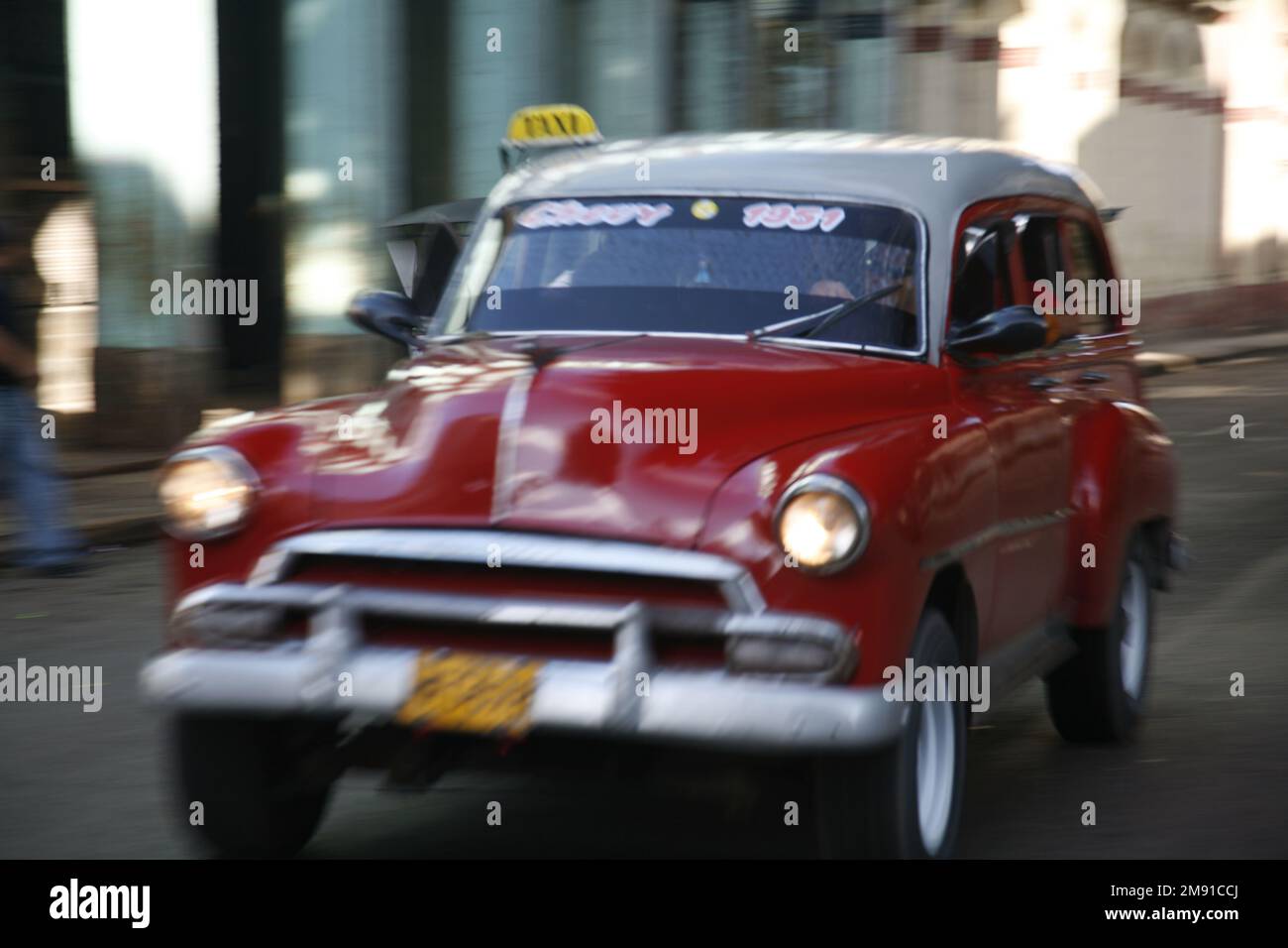 Chevy car in Downtown Havana, Cuba. Stock Photo