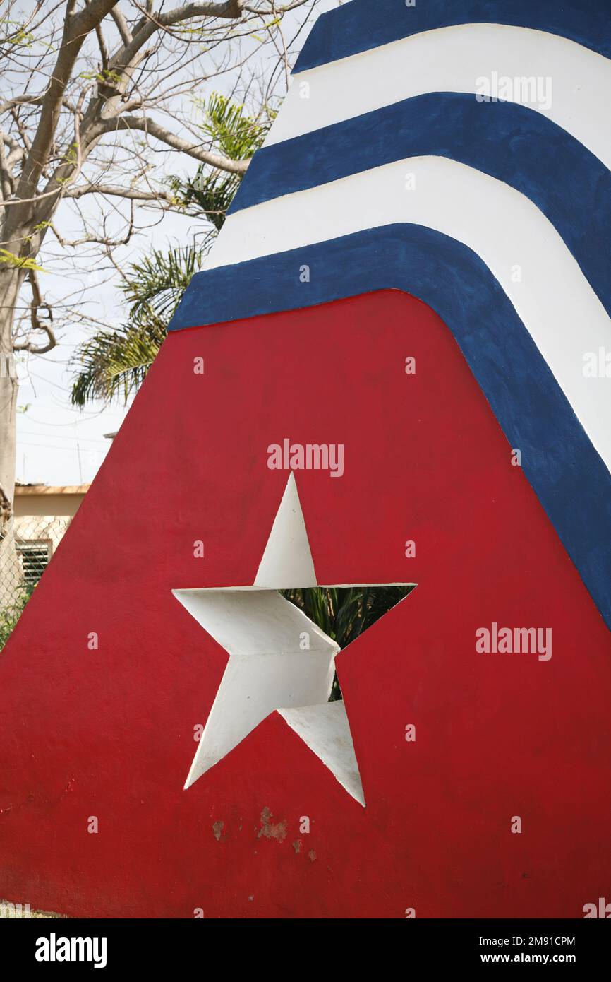 National flag colours painted on wall, Varadero, Cuba Stock Photo - Alamy