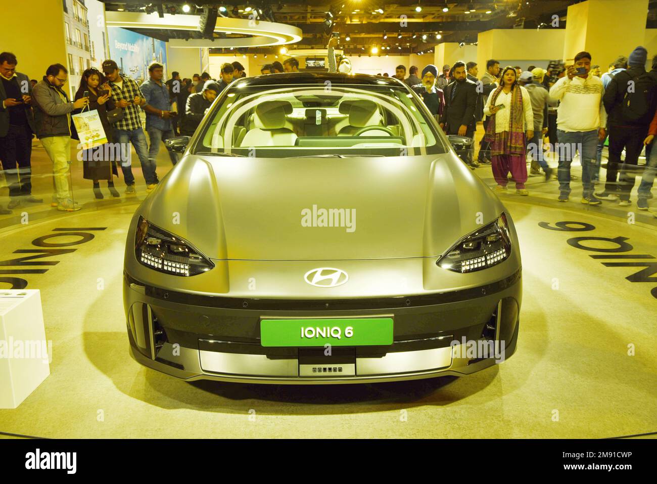 GREATER NOIDA, INDIA JANUARY 13, 2023 Hyundai Ioniq 6 car is on display at Auto Expo 2023 car