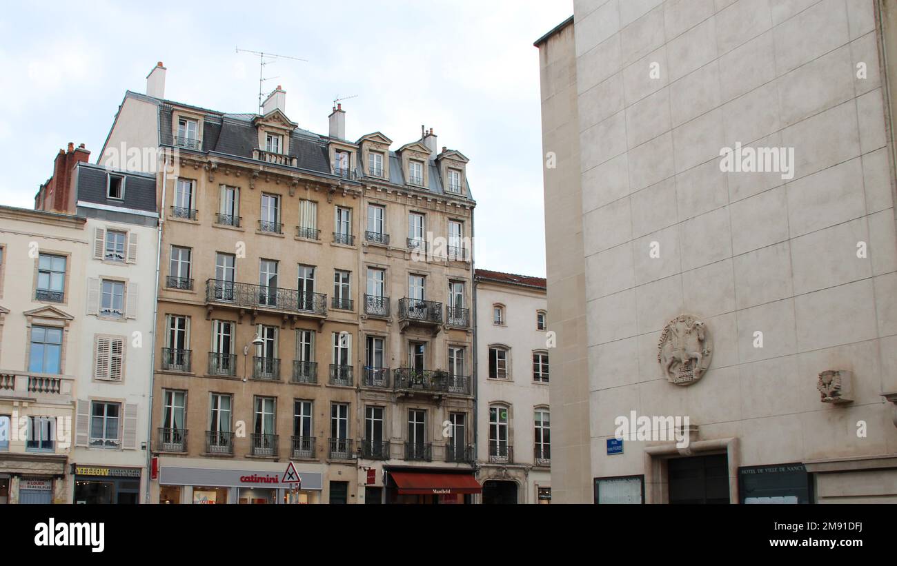old flat buildings and town hall in nancy (france Stock Photo Alamy