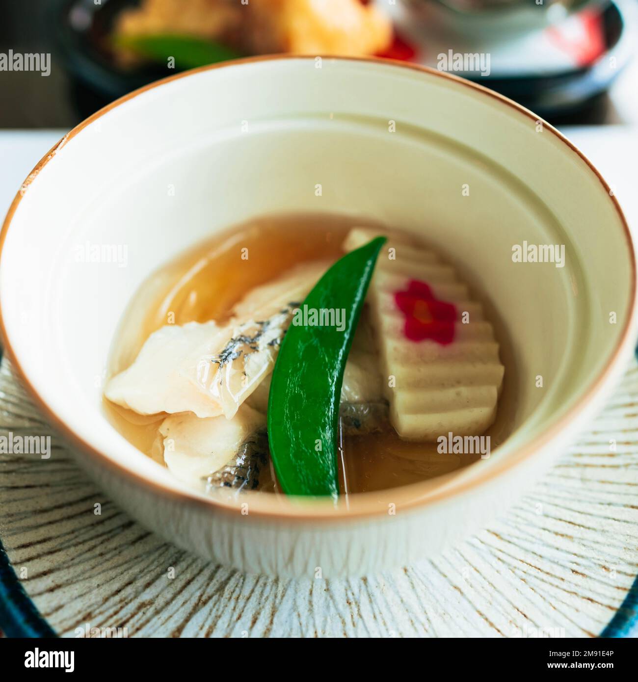 Fish soup as an appetiser Stock Photo