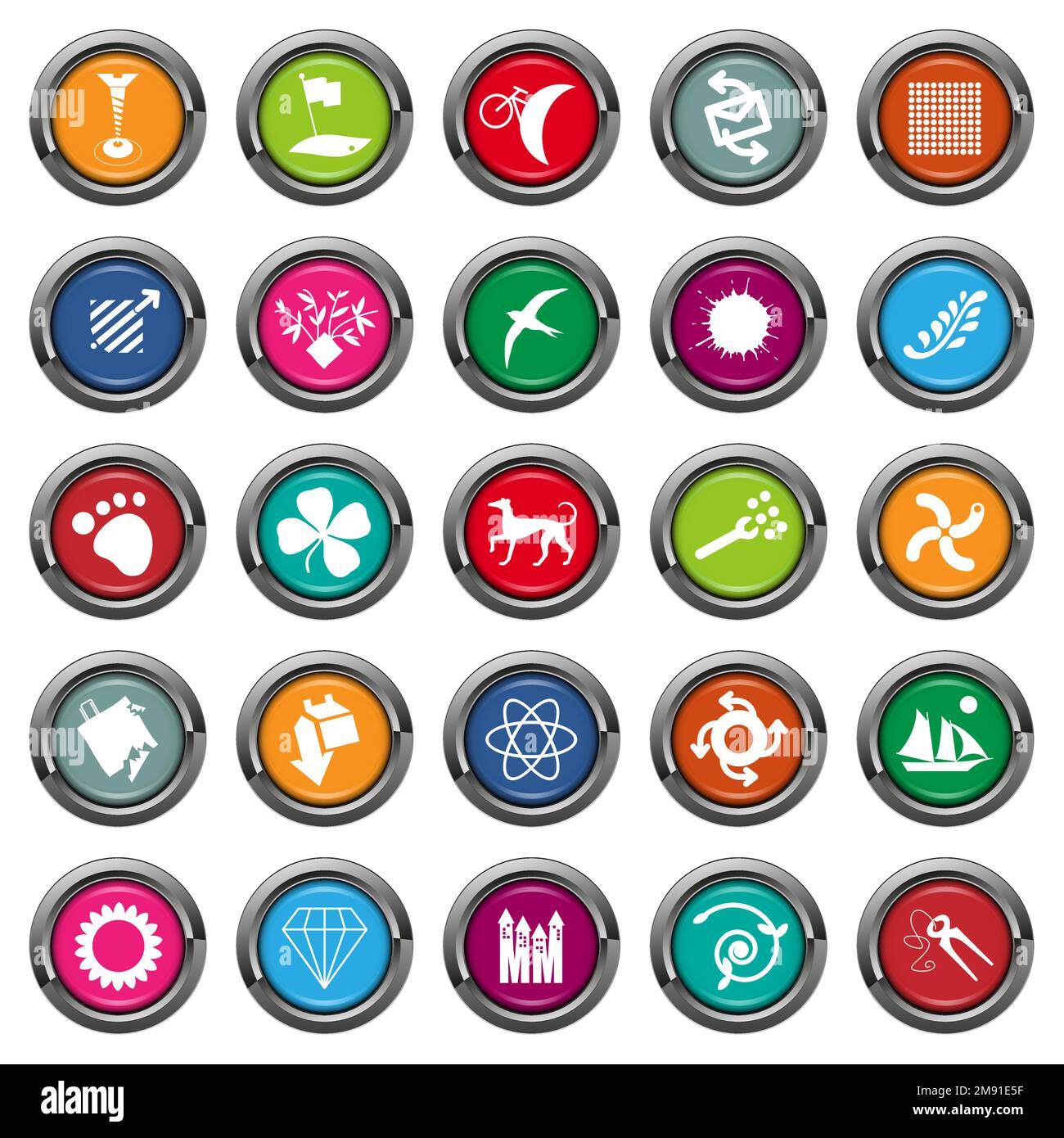 Set of colorful web icons Stock Vector
