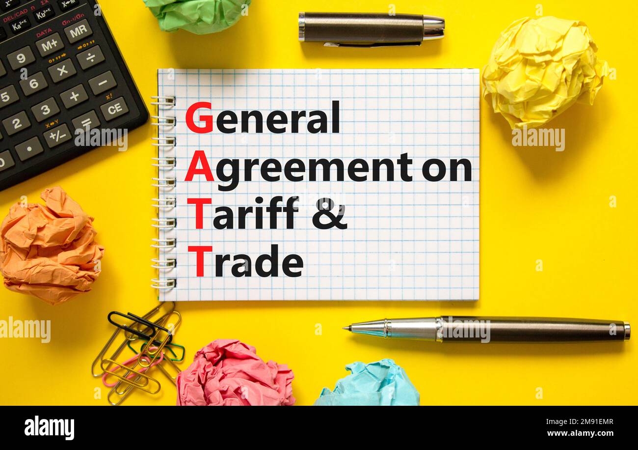 GATT symbol. Concept words GATT general agreement on tariff and trade